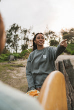 Load image into Gallery viewer, Sun Wave Outline Grey Crewneck
